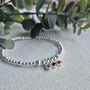 Sterling Silver 925 Family Childrens Birthstones Stretch Bead Bracelet, thumbnail 2 of 7