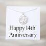14th Anniversary Gift For Wife, Elephant Necklace, thumbnail 1 of 8