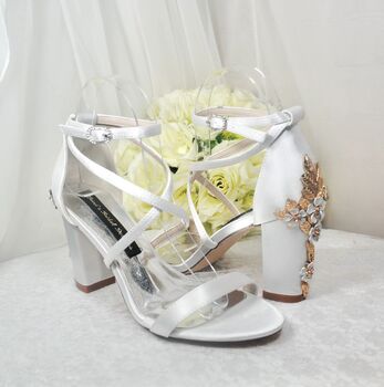 Block Heel Bridal Shoes With Cherry Blossom, 7 of 10