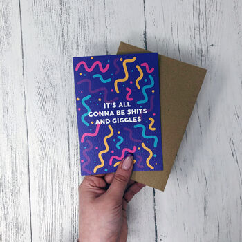 New Baby Card 'It's All Gonna Be Shits And Giggles', 4 of 7