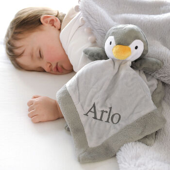 Personalised White Gown And Penguin Comforter Gift Set, 3 of 11