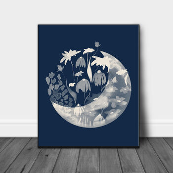 Blue Moon Flower Art Print, 2 of 3