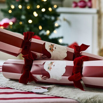 Christmas Crackers Velvet Ribbon Santa Baby Make Your Own Crackers Set Of Six, 3 of 3