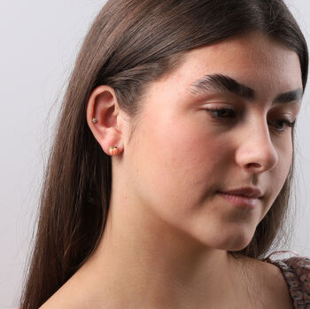 'Everything Is Peachy' Sterling Silver Peach Earrings, 5 of 6