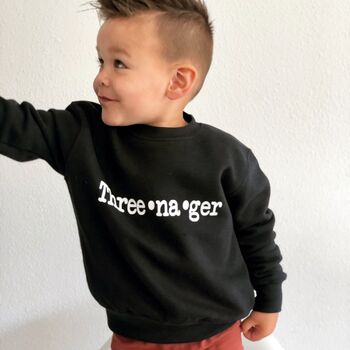 Three Na Ger Kids Sweatshirt In Black, 3 of 8