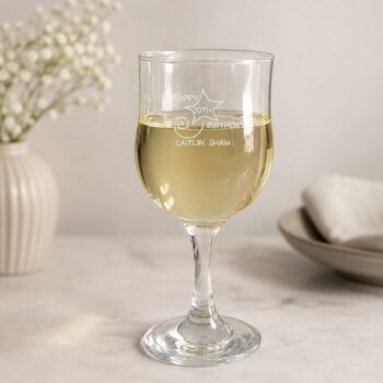 30th Birthday Gift Engraved Wine Glass, 3 of 12