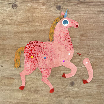Unicorn Split Pin Puppet A5 Activity Greeting Card, 3 of 4