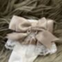 Taupe Ribbon And White Lace Baby Socks, thumbnail 6 of 6