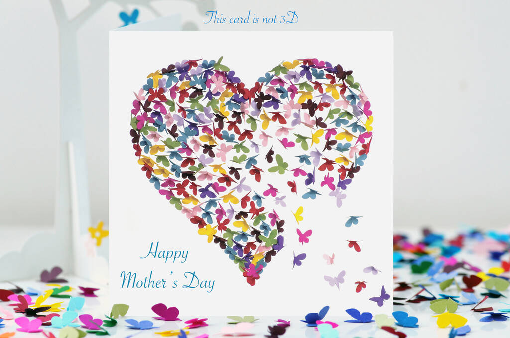 Mother's Day Kaleidoscope Butterfly Heart Card, 1 of 10