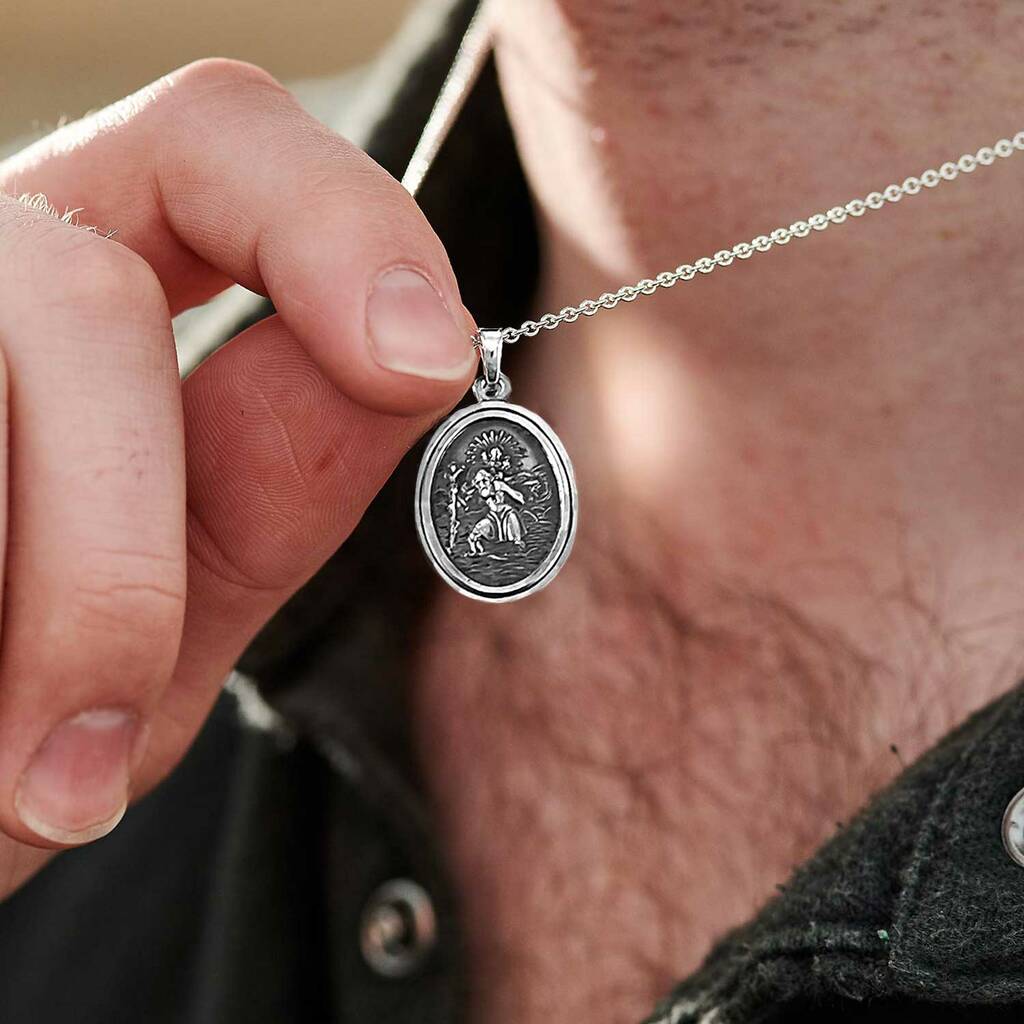 personalized Sterling Silver St Christopher Necklace - Name My Jewelry ™