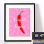 Feeling Hot And Spicy Chilli Art Print, thumbnail 1 of 4