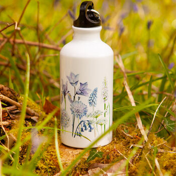 Inky Wildflower Metal Water Bottle With Personalisation, 10 of 12