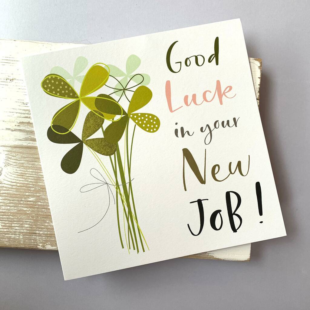 Large 'Good Luck In Your New Job!' Shamrock Card By Nest Gifts