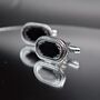 Black Silver Luxury Cufflinks Gift, thumbnail 1 of 4