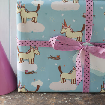 Unicorn Birthday Party Wrapping Paper Three Sheets, 4 of 4
