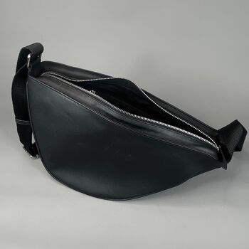 Black Leather Crossbody Sling Bag, 10 of 12