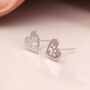 Sterling Silver Paw Print Heart Stud Earrings – 10mm, thumbnail 5 of 7