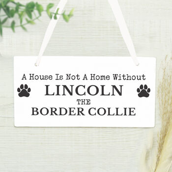 Personalised Paw Print Dog Breed Wooden Sign, 2 of 4