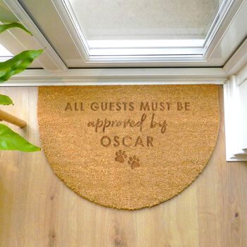 Personalised Approved By Pet Half Moon Indoor Doormat, 3 of 6