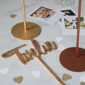 Script Font Wedding Wooden Table Numbers, 10 of 10