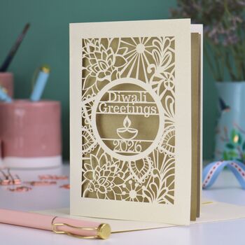 Papercut Diwali Card, 2 of 7
