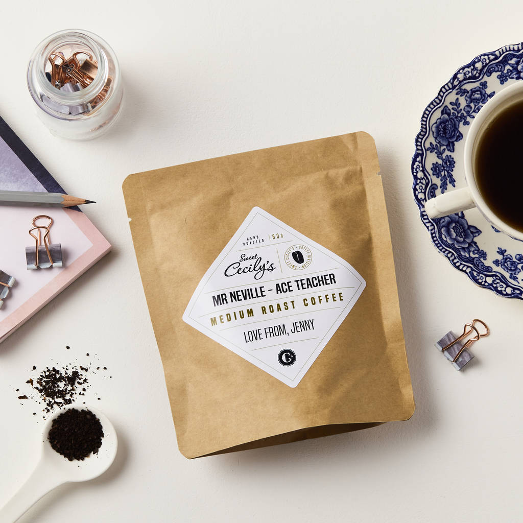 personalised coffee teacher gift by sweet cecily's