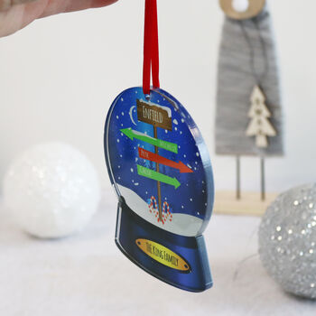 Personalised Family Snowglobe Bauble, 4 of 6