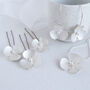 Sterling Silver Poppy Pearl Hairpins, Become Jewellery, thumbnail 1 of 5