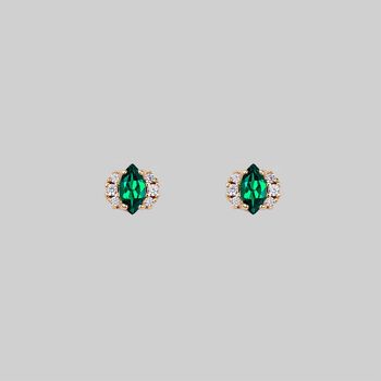 Green Quartz Cluster Stud Earrings, 5 of 5