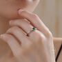 Sterling Silver Very Tiny Emerald Green Cz Heart Ring, thumbnail 3 of 12