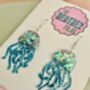 Jellyfish Glitter Resin Earrings / Fun Statement Earrings / Gift For Under The Sea And Ocean Lovers, thumbnail 9 of 12