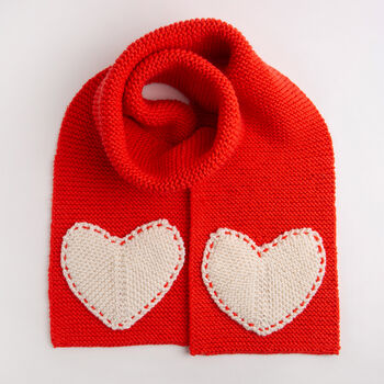 Heart Red Scarf Knitting Kit Heart Research UK Charity, 4 of 7