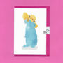 Hand Drawn Blue Rabbit Illustrated Blank Greeting Card, thumbnail 6 of 12