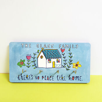 Personalised 'There's No Place Like Home' Key Holder, 6 of 12