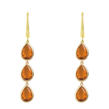 Sorrento Triple Drop Earring Gold Plated Silver, 4 of 11