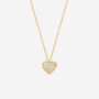 Gold Diamond Pave Circle Or Heart Necklace, thumbnail 1 of 9