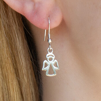 Sterling Silver Angel Earrings, 3 of 7