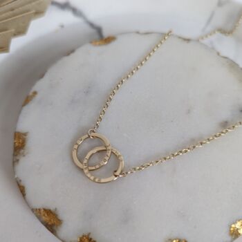Personalised Gold Interlocking Rings Necklace, 12 of 12