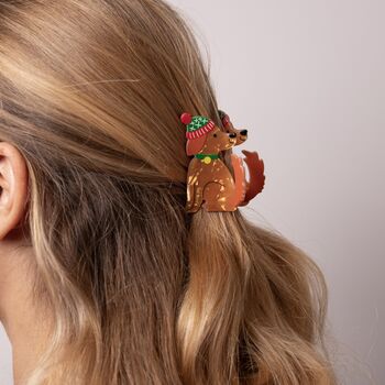 Dog In Christmas Hat Claw Clip, 2 of 2