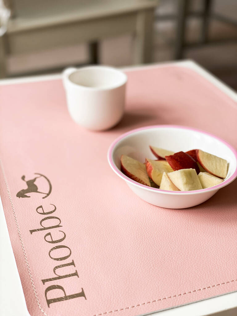 Personalised Toddler Table Mat In Vegan Leather, 1 of 9
