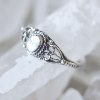 Antique Sterling Silver Ring With Stone, 7 of 7