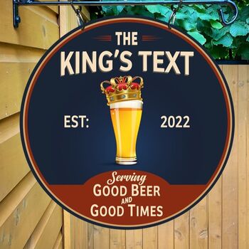 Kings Tipple Personalised Home Pub Sign / Man Cave Sign, 2 of 8