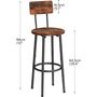 Set Of Two Breakfast Bar Stool Kitchen Chairs Seat, thumbnail 8 of 9