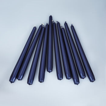 G Decor Pack Of 10 Or 20 Tall Royal Blue Dinner Candles, 3 of 5