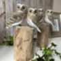 Pair Hand Painted Lovers Friends Wooden Owls Balinese Craft Ornament Figurine Gift, thumbnail 8 of 9