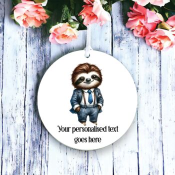 Personalised Sloth In A Suit Decoration Gift, 2 of 2