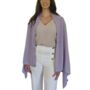 Lavender Purple 100% Cashmere Button Poncho Gift Boxed, thumbnail 5 of 12