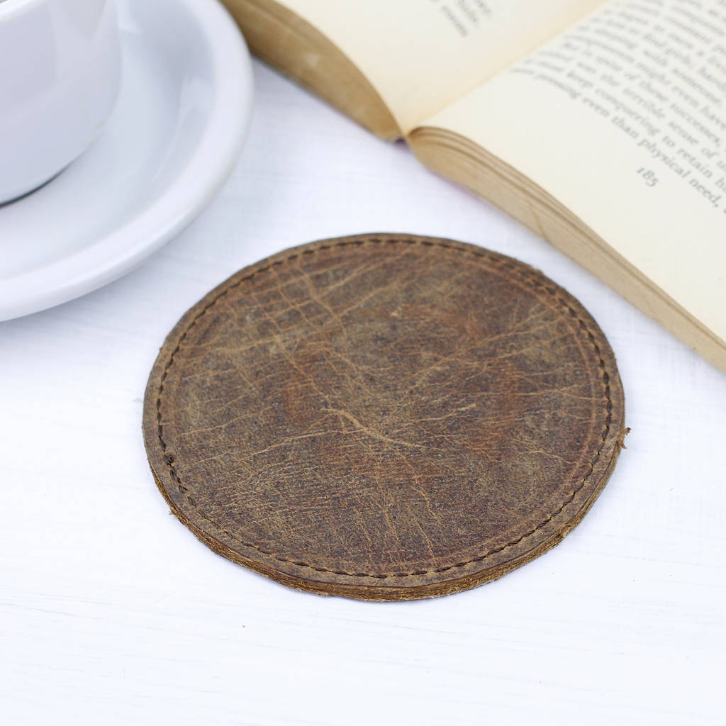 Personalised Leather Coaster By Scaramanga
