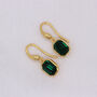 Silver Or 18ct Gold Vermeil Emerald Dangle Earring, thumbnail 2 of 7