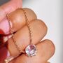 Rose Quartz Necklace In Rose Gold Vermeil And Silver, thumbnail 3 of 10